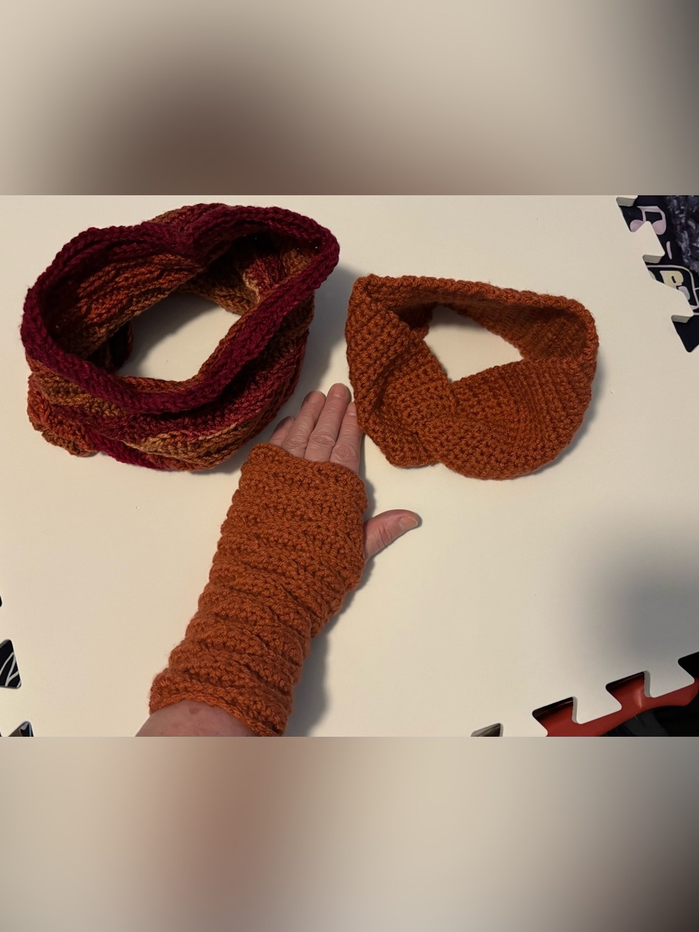 Handmade crocheted set